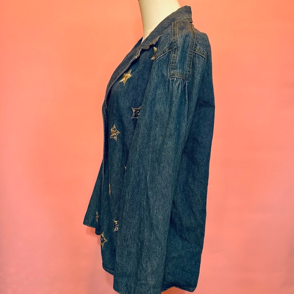Vintage Denim Star Embellished Jacket - Picture 3 of 4